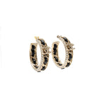 Chanel CC Logo crystal leather-woven Earrings LGHW
