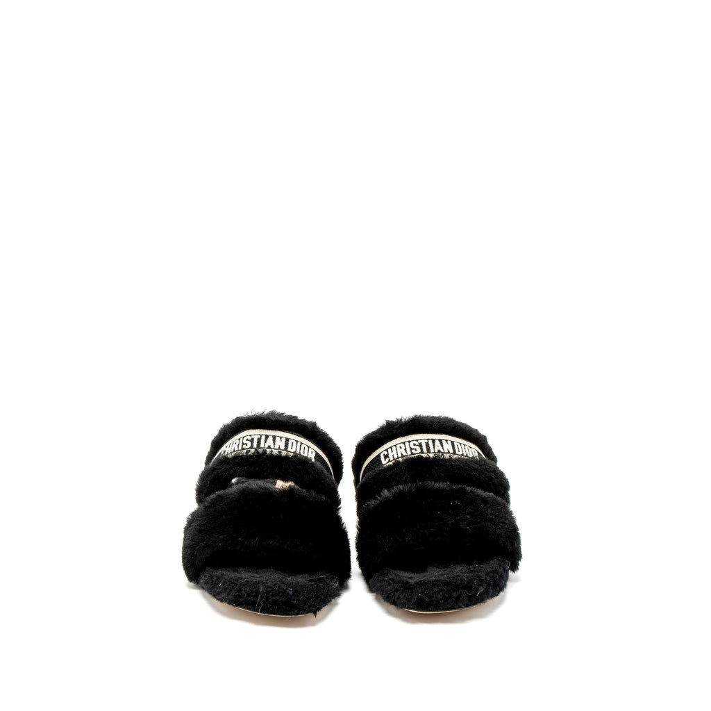 Dior Size 39 Chez Moi Sandals Shearling Black