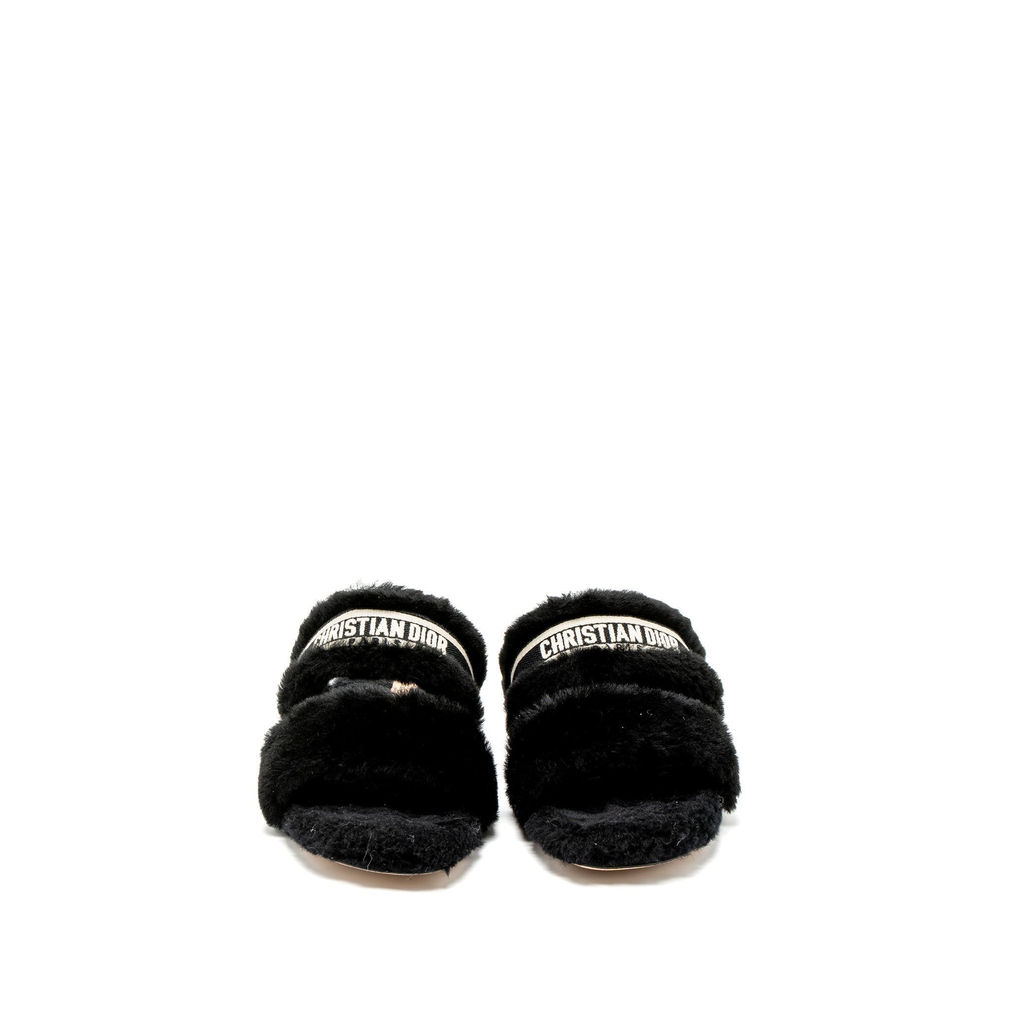 Dior Size 39 Chez Moi Sandals Shearling Black