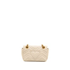 Gucci Mini GG Marmont Shoulder Bag Calfskin White GHW