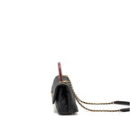 Chanel Small Coco Handle with Python Handle caviar Black/Burgundy GHW