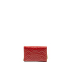 Gucci Marmont flap wallet with chain calfskin red GHW