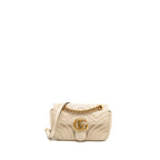 Gucci Mini GG Marmont Shoulder Bag Calfskin White GHW