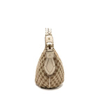 Gucci Pelham Hobo Bag GG Canvas / Leather Beige/White LGHW