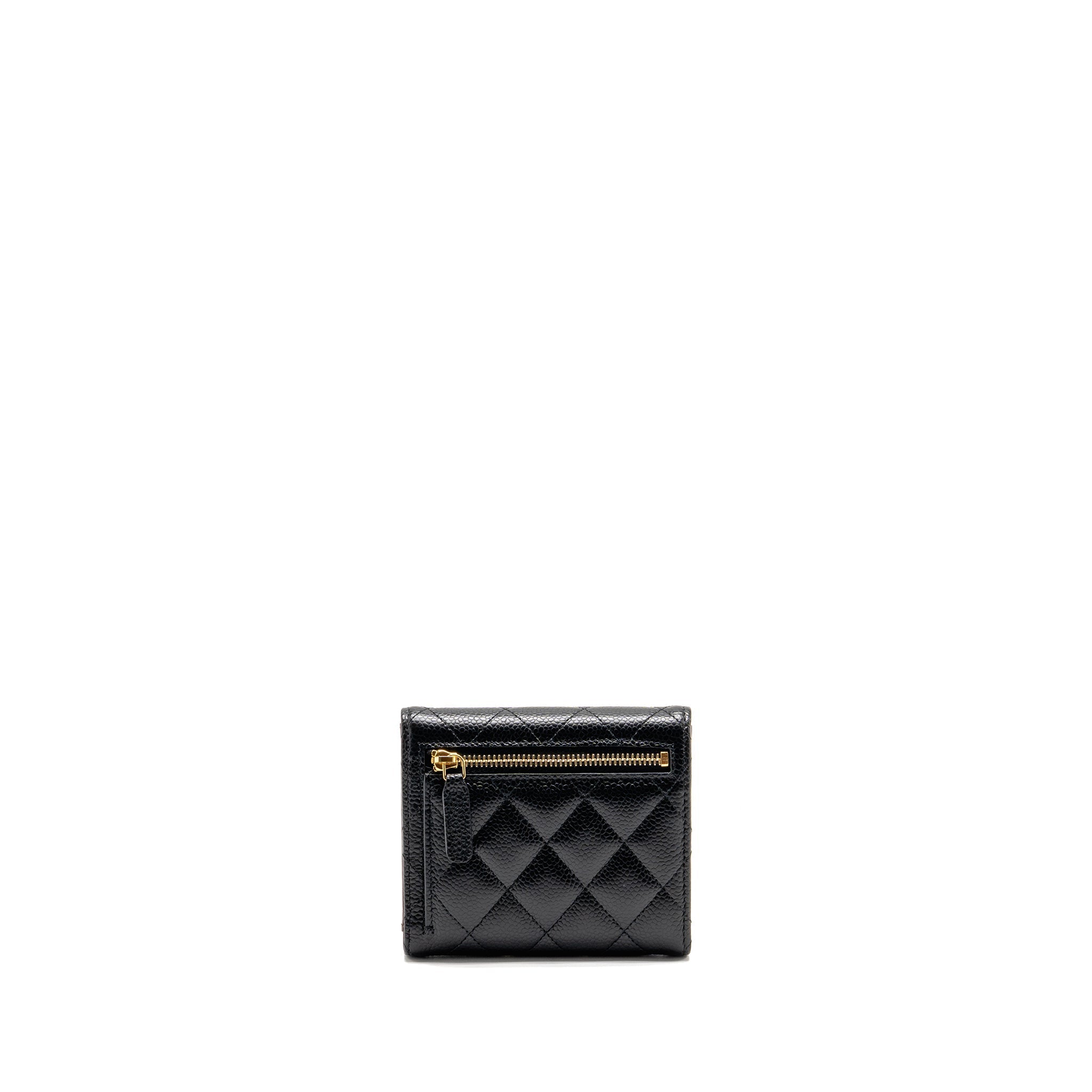 Chanel Small Classic Compact Wallet Caviar Black GHW (Microchip)