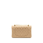 Chanel Medium Classic Double flap Caviar Beige GHW