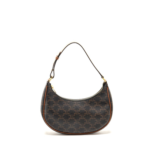 Celine Ava Bag Triomphe Canvas/Calfskin Tan GHW