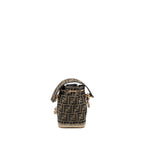 Fendi Mini Mon Tresor Bucket Bag FF Jacquard Fabric/Calfskin Brown GHW