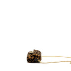 Fendi Mini Baguette Bag Lamb Fur Black/Brown GHW