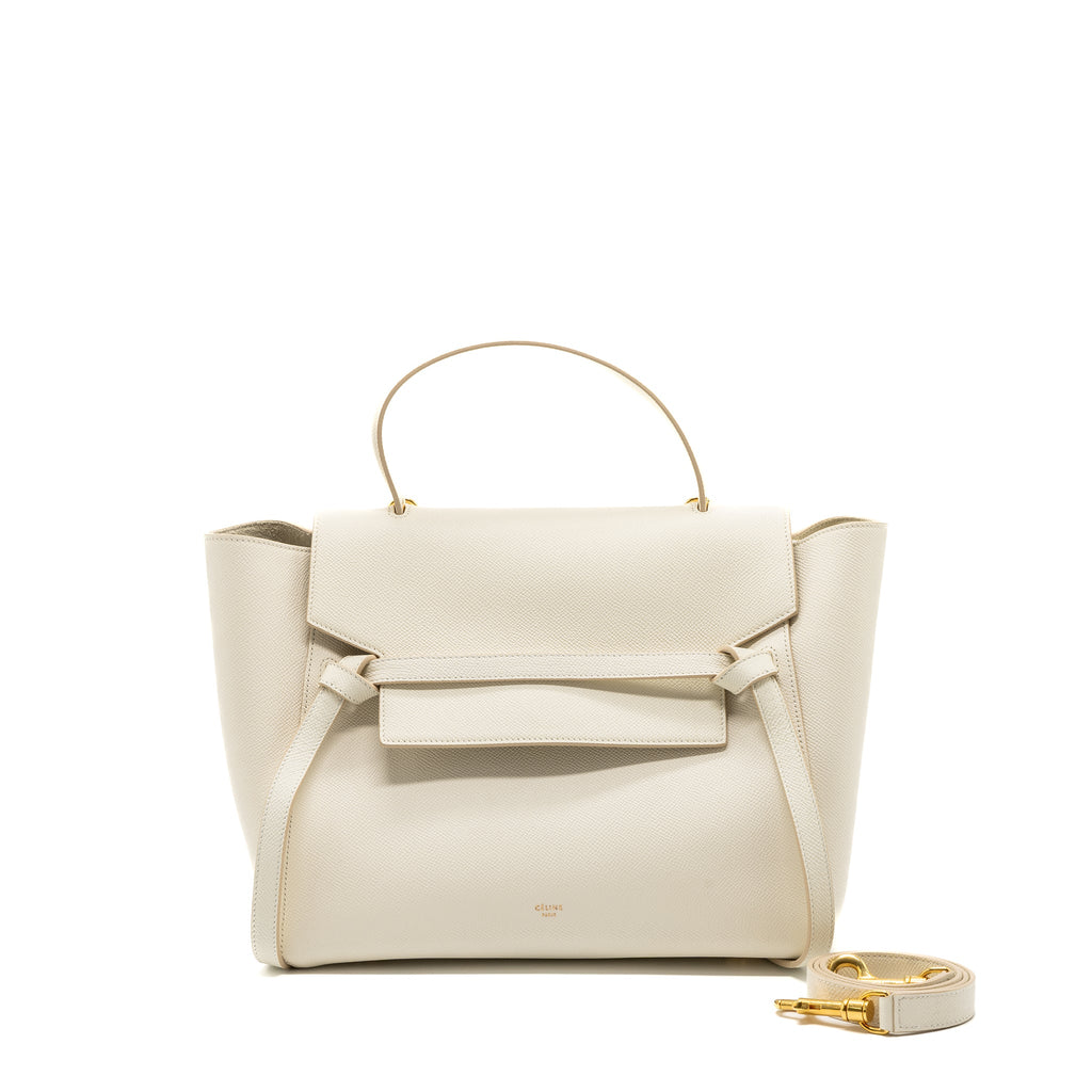 Celine Mini Belt Bag Grained Calfskin White