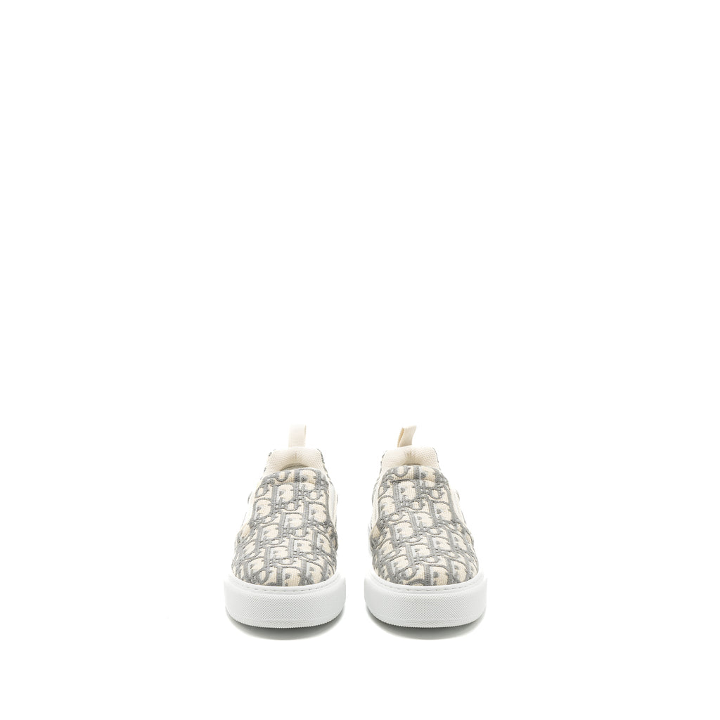 Dior Size 36 Solar Loafers Oblique Embroidery Grey Stone