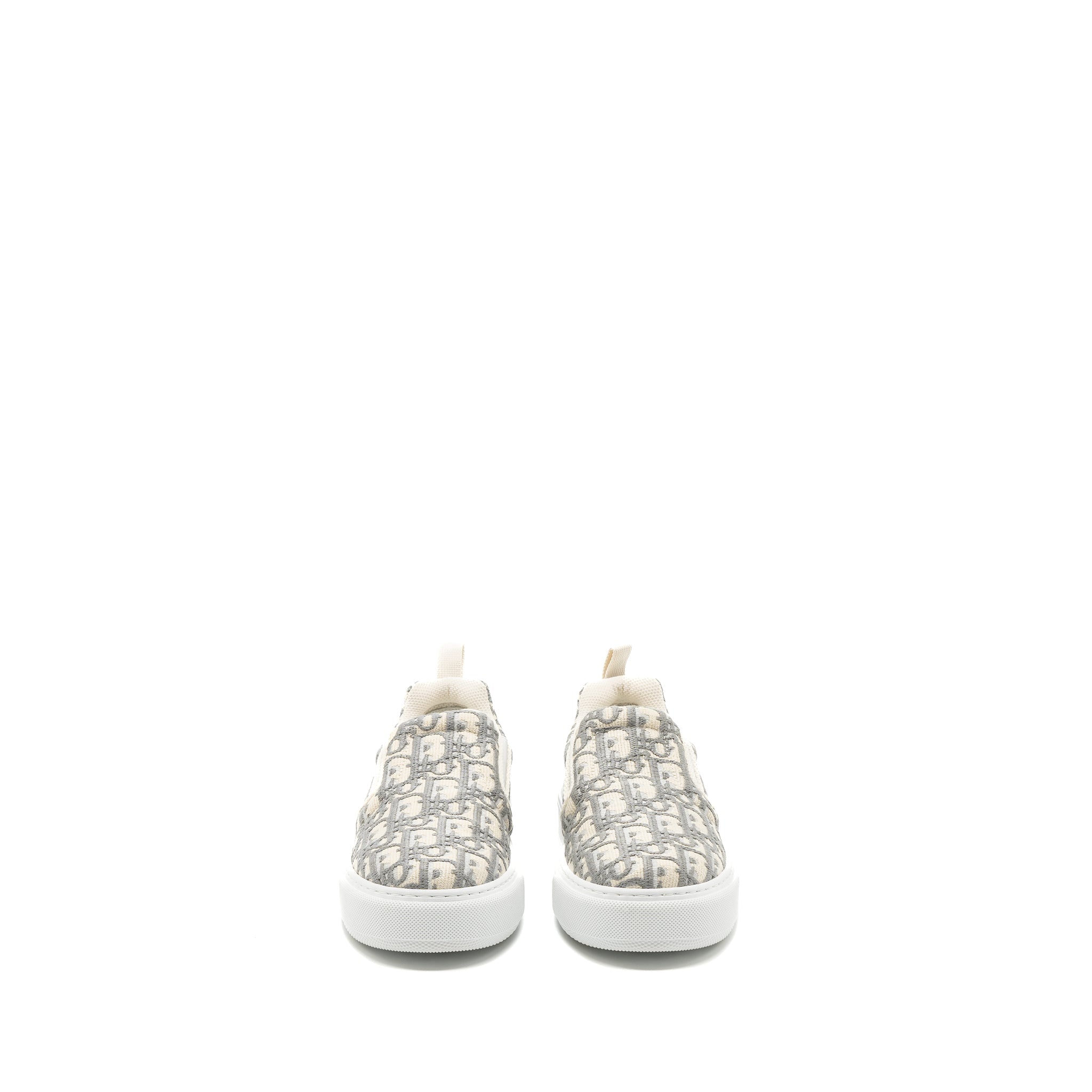Dior Size 36 Solar Loafers Oblique Embroidery Grey Stone