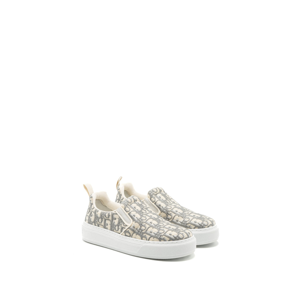 Dior Size 36 Solar Loafers Oblique Embroidery Grey Stone