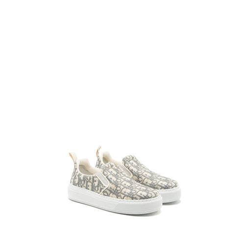 Dior Size 36 Solar Loafers Oblique Embroidery Grey Stone