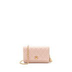 Chanel Pearl crush wallet on chain lambskin light pink GHW (Microchip)