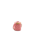 Chanel Round Vanity Case With Chain Lambskin Pink GHW(Microchip)