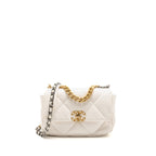 Chanel Small 19 bag lambskin white multicolor hardware
