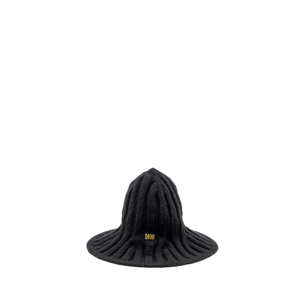 Dior Letter Logo Wire-Brimmed Beanie Wool Black