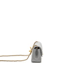 Chanel Pearl Crush Mini rectangular flap bag lambskin grey GHW (microchip)