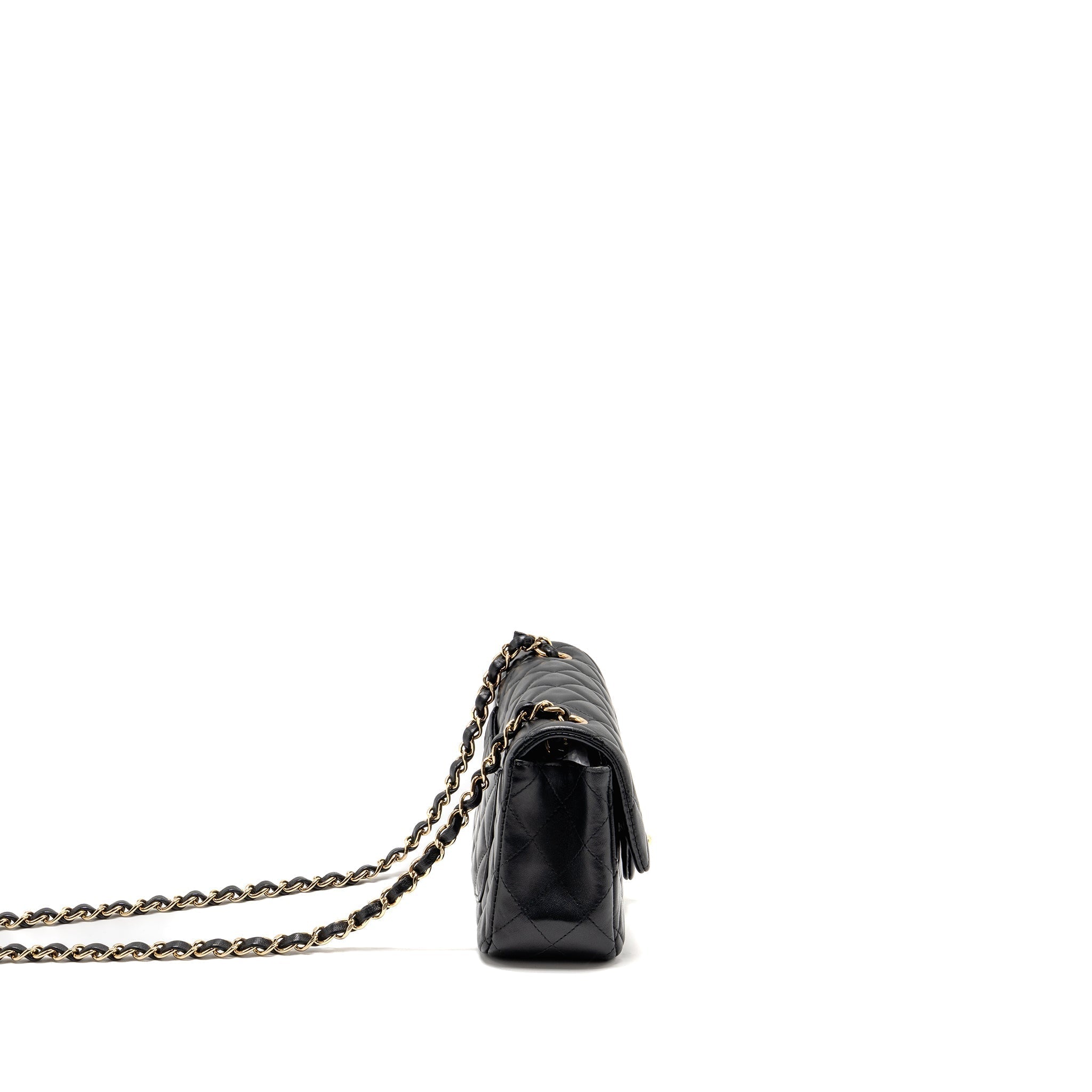 Chanel Mini Rectangular Flap Bag Lambskin Black LGHW