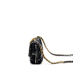 Chanel Small 19 Bag Tweed Black / White Multicolour Hardware (Microchip)