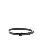 Gucci Size 75 GG Marmont 20MM Thin Belt Black Leather Black Hardware