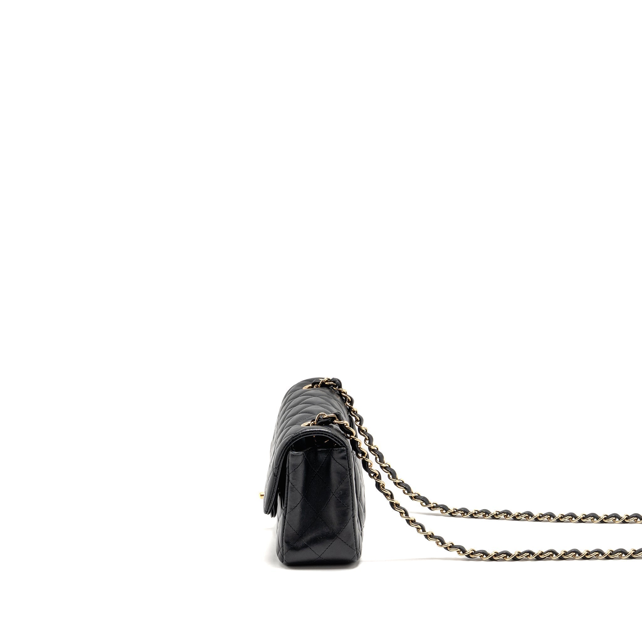 Chanel Mini Rectangular Flap Bag Lambskin Black LGHW