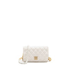 Chanel Giant Chain Classic Wallet on Chain Lambskin White Multicolour Hardware (Microchip)