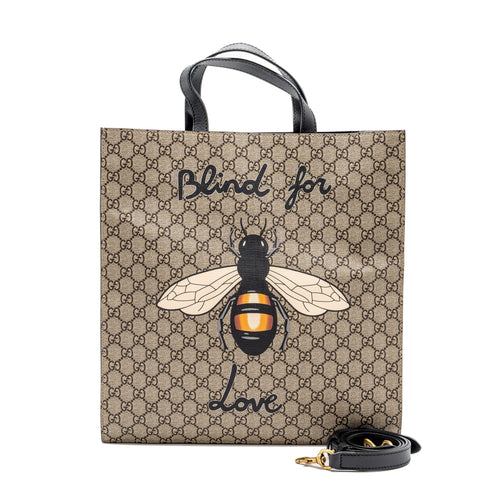 Gucci blind for love tote bag GG supreme canvas black/ multicolour GHW