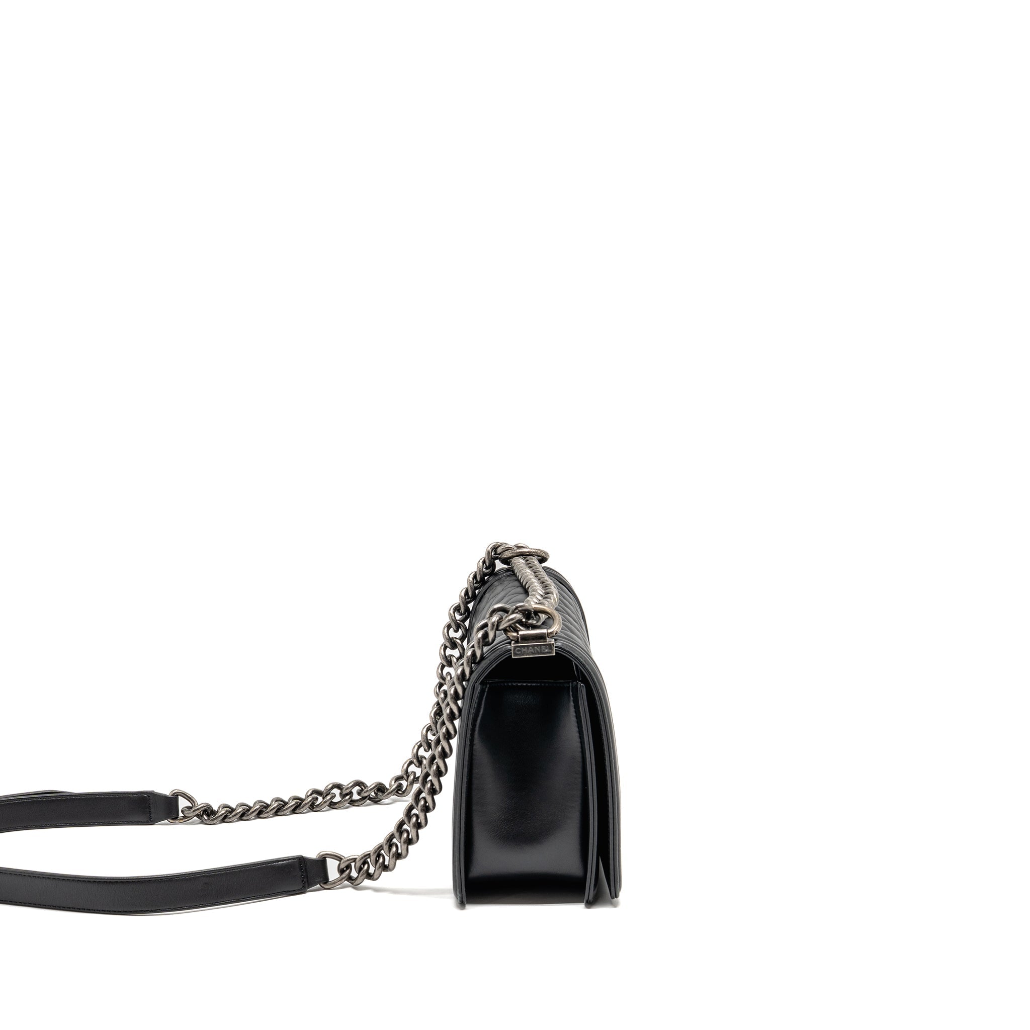 Chanel Medium Boy bag calfskin black ruthenium SHW