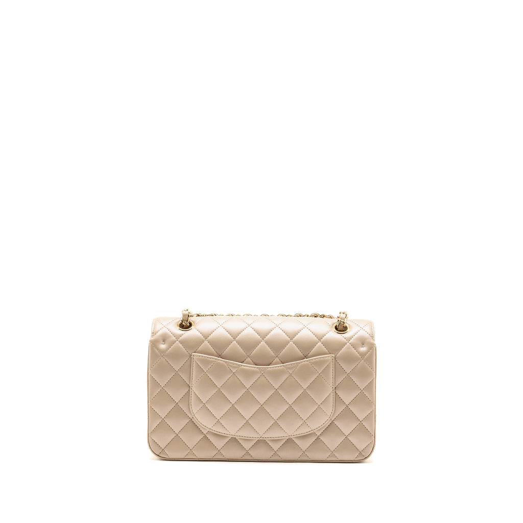 Chanel Medium Classic Double Flap Bag Lambskin Iridescent Ivory LGHW