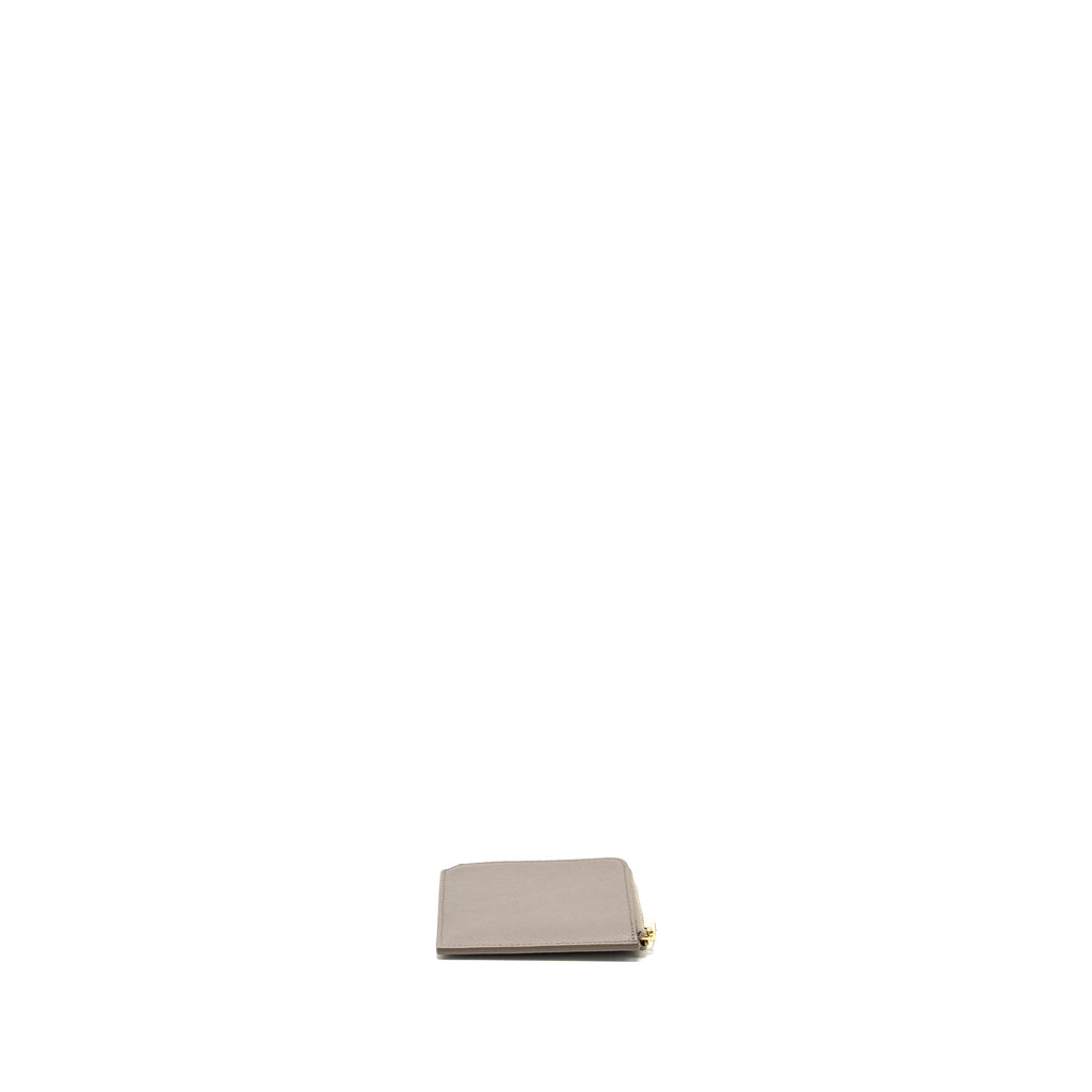 Celine Zipped Purse with removable card holder calfskin / lambskin grey / light blue