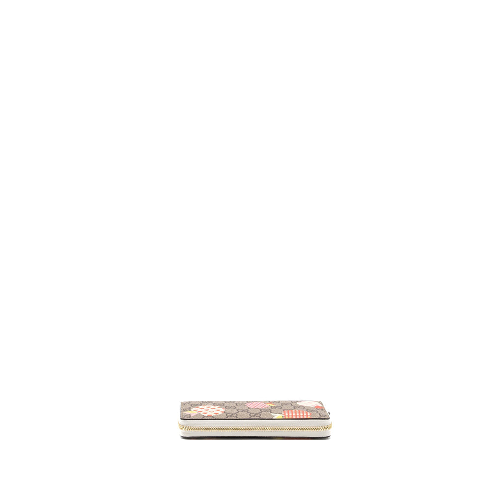 Gucci zipper wallet GG supreme canvas with print multicolor LGHW
