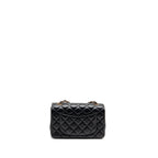 Chanel Mini Rectangular Flap Bag Lambskin Black RGHW (Microchip)