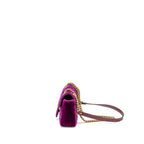 Gucci Mini GG Marmont Shoulder Bag Velvet Hot Pink GHW