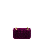 Gucci Mini GG Marmont Shoulder Bag Velvet Hot Pink GHW