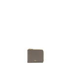 Celine Zipped Purse with removable card holder calfskin / lambskin grey / light blue