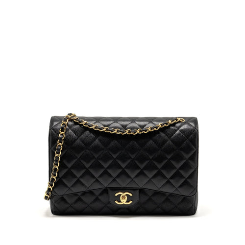 Chanel Maxi Classic Double Flap Bag Caviar Black GHW