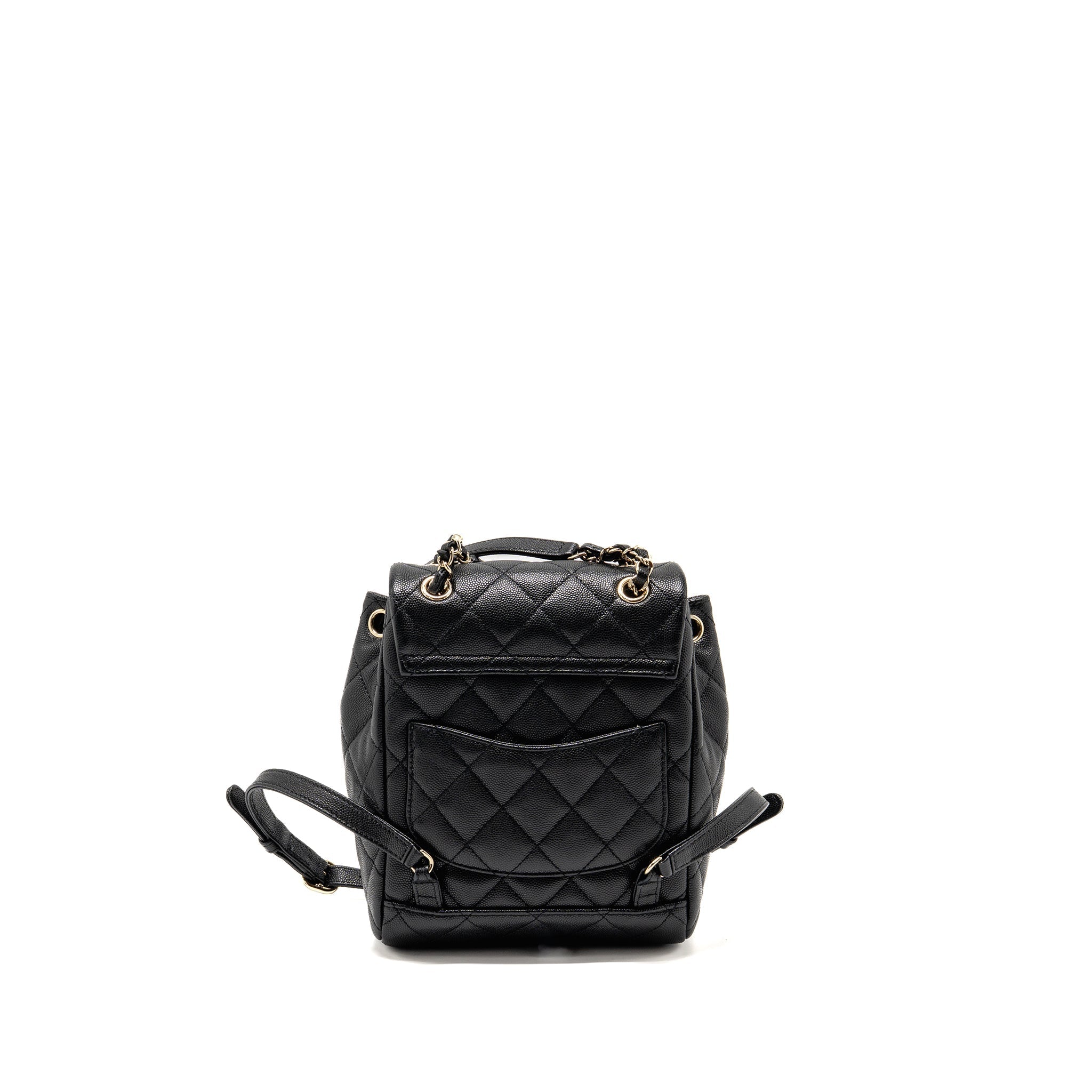 Chanel Quilted Mini Backpack Caviar Black LGHW (Microchip)