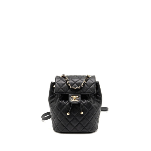Chanel Quilted Mini Backpack Caviar Black LGHW (Microchip)