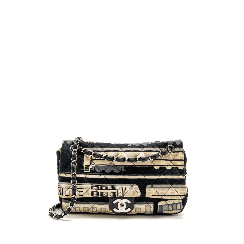 Chanel Le Train Flap Bag Fabric Multicolour SHW