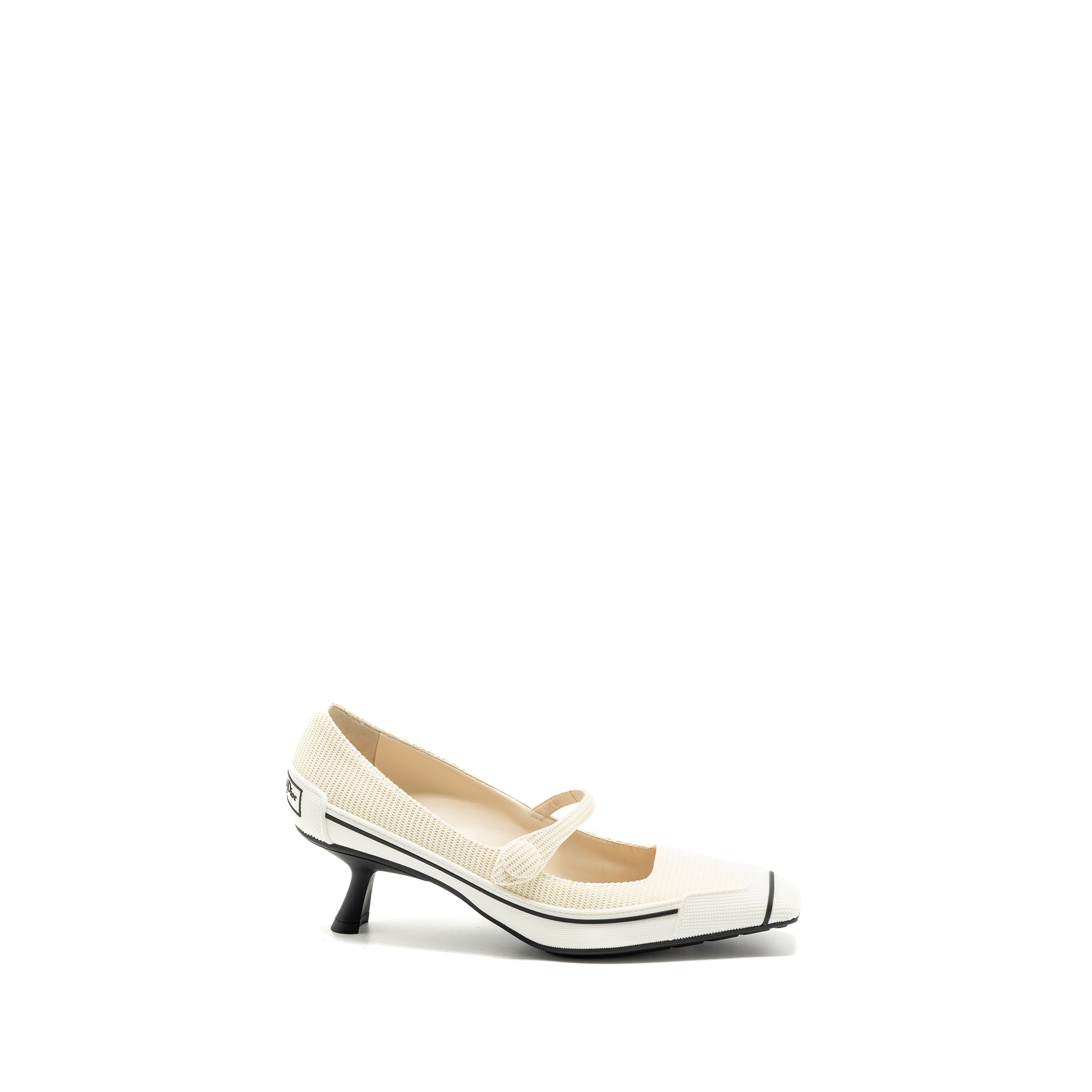 Dior size 37 pump canvas cream / white