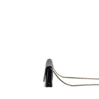 Chanel CC logo quilted wallet on chain caviar black LGHW (microchip)