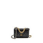 Chanel 19 Wallet On Chain Lambskin Black Multicolour Hardware