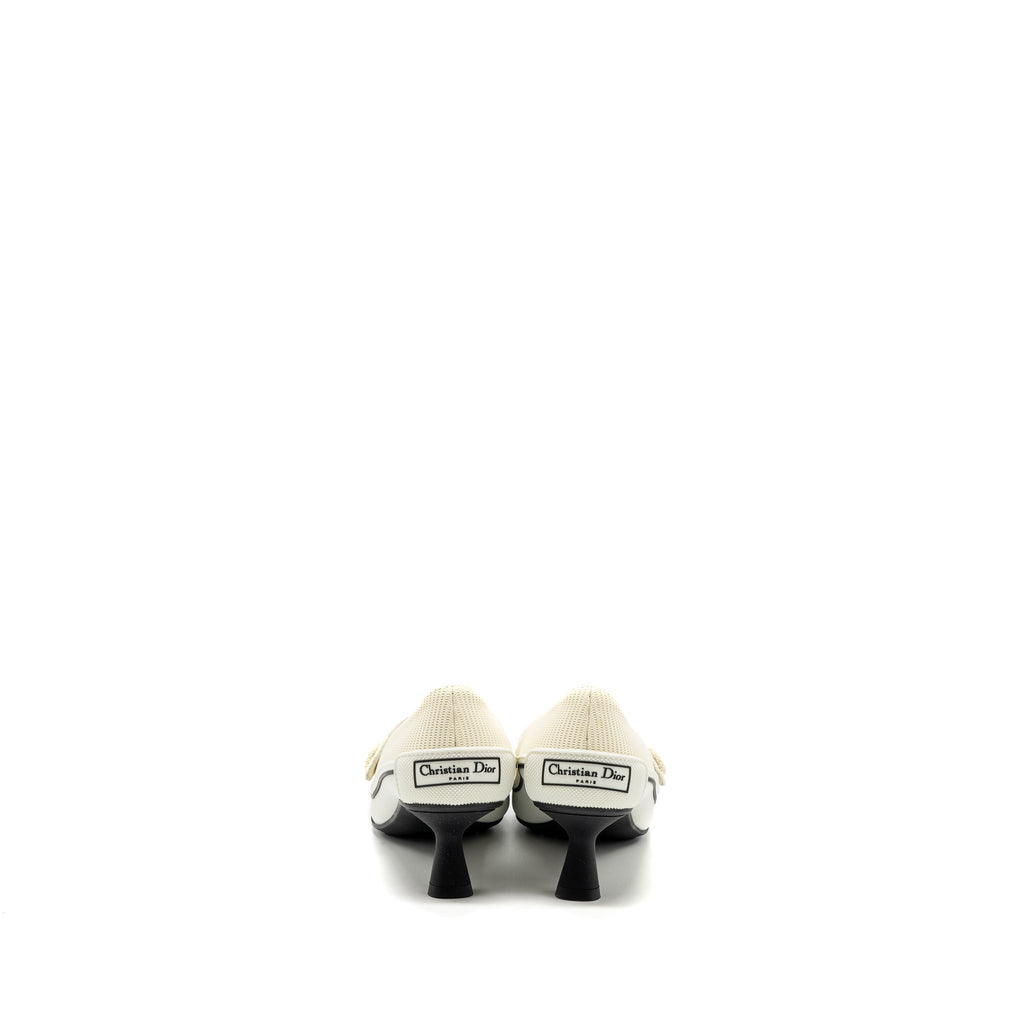 Dior size 37 pump canvas cream / white