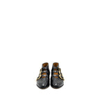 Gucci size 38 triple buckle ankle boots black GHW