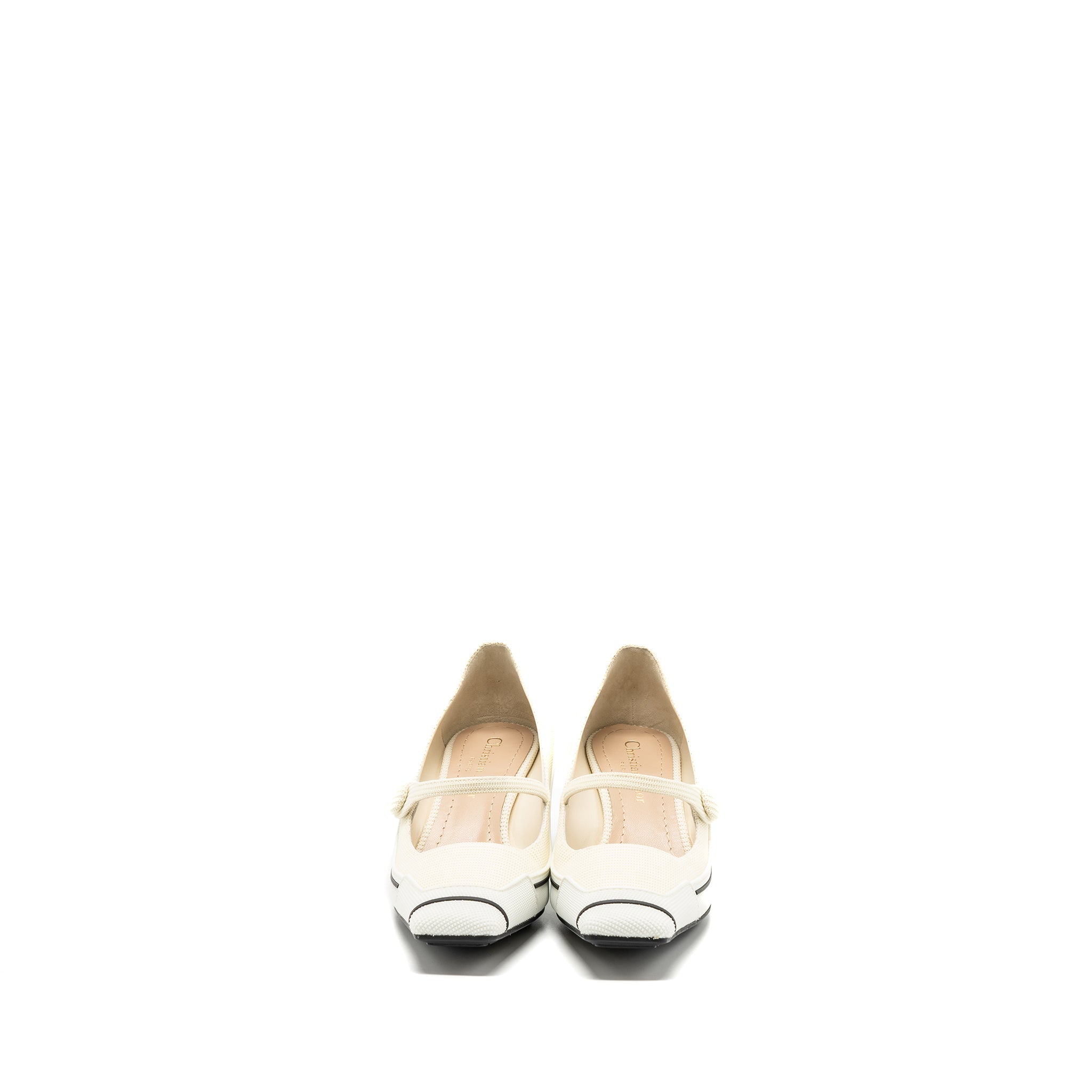Dior size 37 pump canvas cream / white