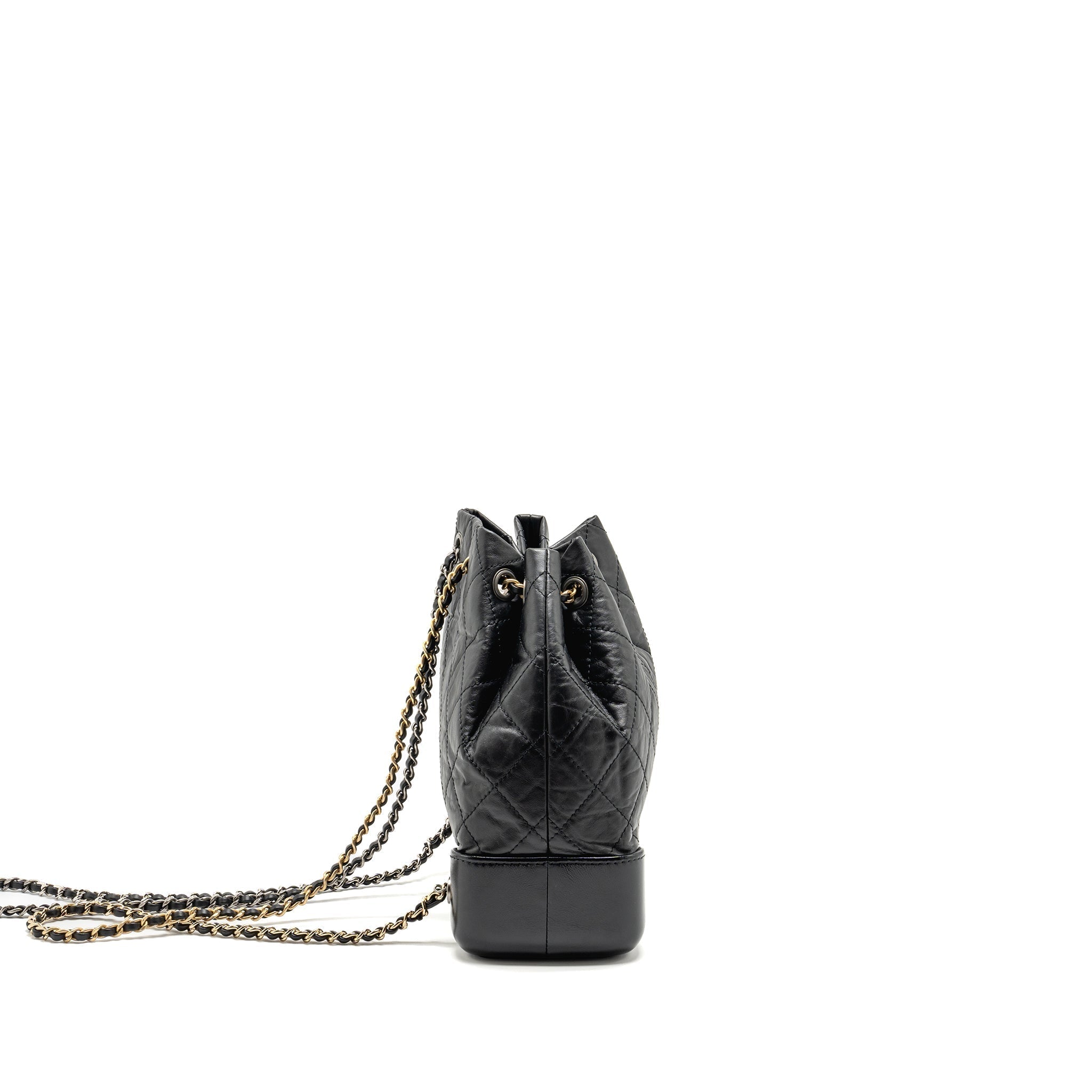 Chanel Small Gabrielle Backpack Calfskin BLACK Multicolour Hardware (Microchip)