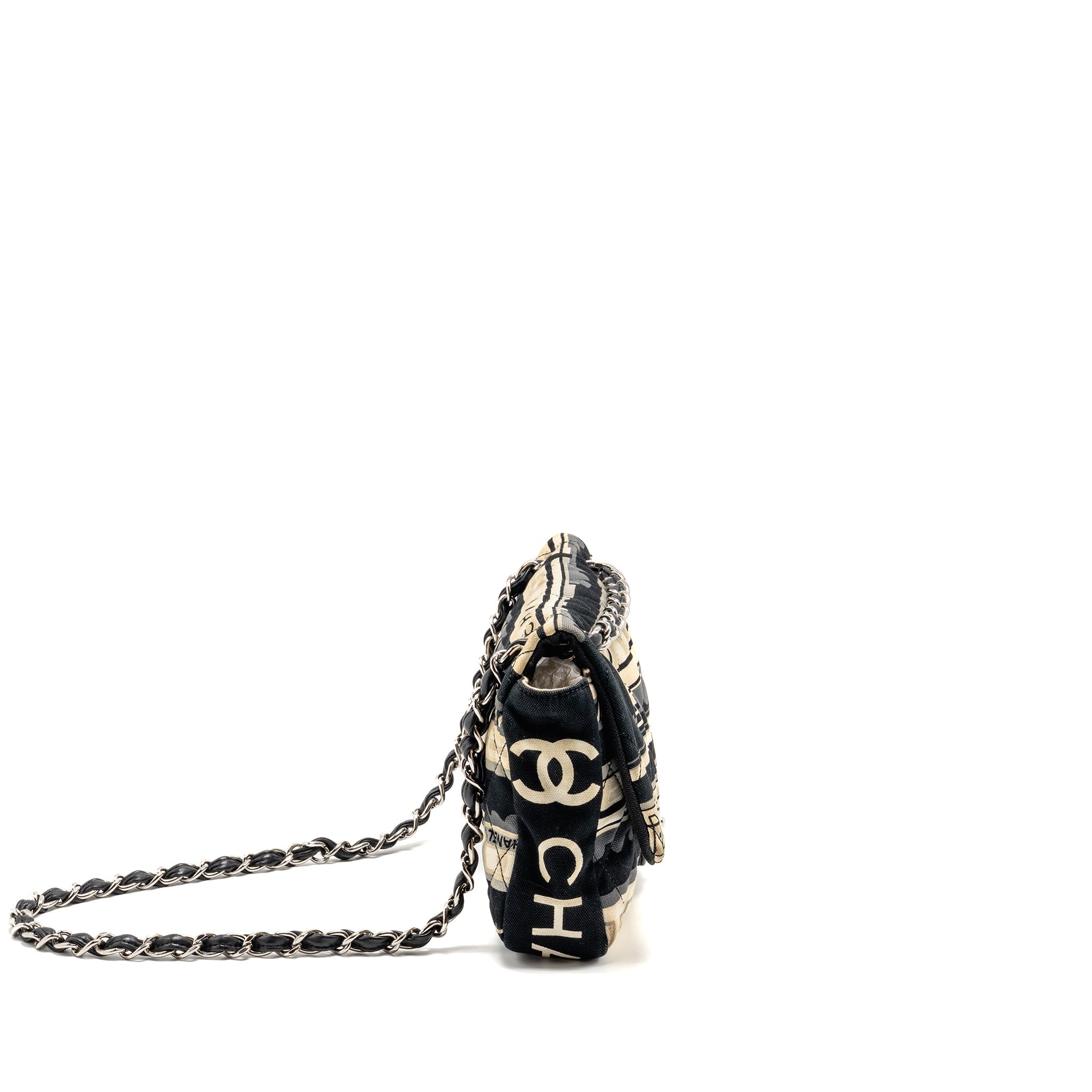 Chanel Le Train Flap Bag Fabric Multicolour SHW