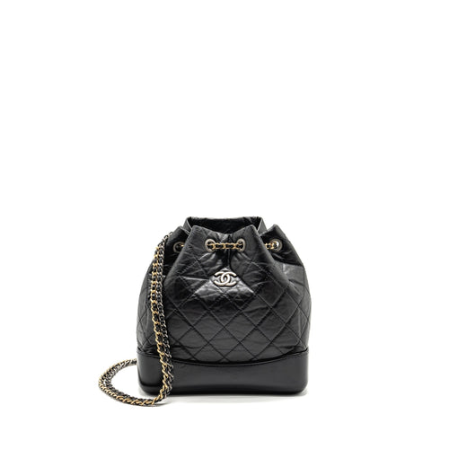 Chanel Small Gabrielle Backpack Calfskin BLACK Multicolour Hardware (Microchip)
